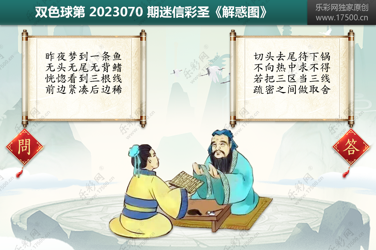 双色球第2023070期迷信彩圣解惑图图谜