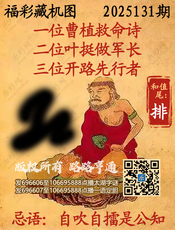 福彩3D第2025131期3d正版藏机图