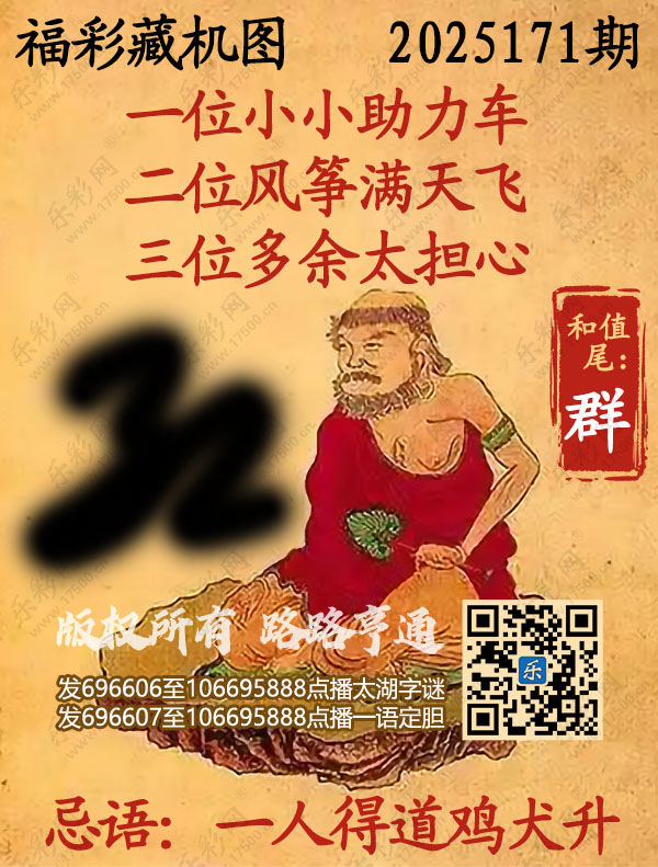 福彩3D第2025171期3d正版藏机图